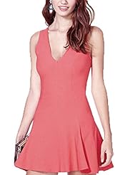 A-line V-neck Sleeveless Backless Party Dress 