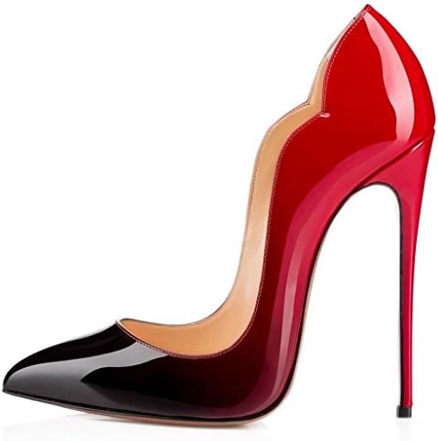 Isastyle Women's High Heel Shoes Big Size Sandals Ladies Shoes Solid Stiletto Pointed Toe Pumps for Wedding Red US 6