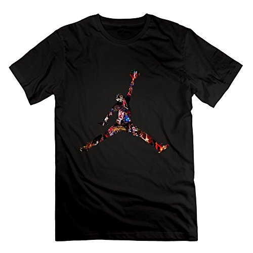 HTAD Men's Michael Jordan Space Jam Logo Short Sleeve T-shirt Black Size XL