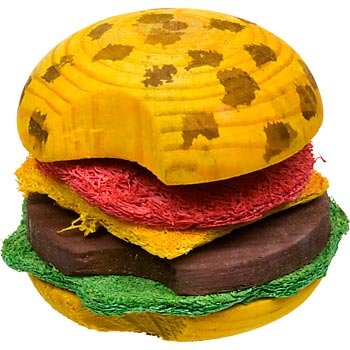 Super Pet ComboToy Wood Hamburger and Loofa Bites Small Animal Chews