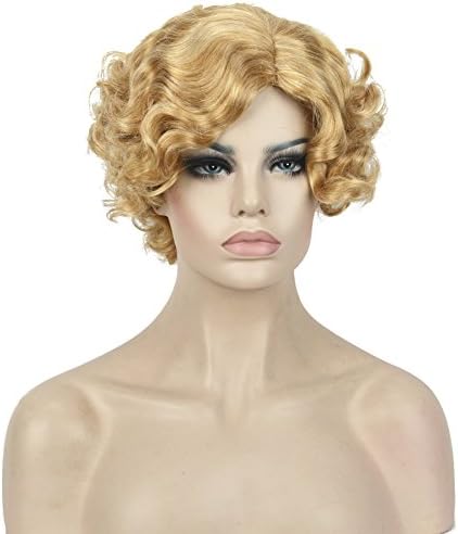StrongBeauty 1920's Vintage Style Short Curly Marilyn Monroe Costumes Women Hair Wig (#80-144 Strawberry Blonde)
