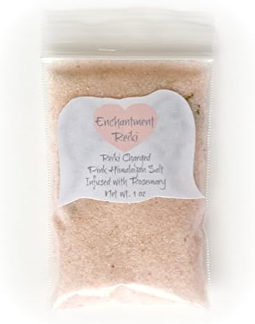 VERY SMALL 1 oz net wt. Reiki Charged Pink Himalayan Halite Salt Bag infused with Rosemary for Home Cleansing Smudging Purification