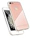 iPhone 7 case, Luxury Back Mirror Clear Slim TPU Bumper Shock-Absorption Anti-Scratch Protective Case Cover Bright Reflection Cute and Elegant for Apple iPhone 7 (2016)- Rose Gold