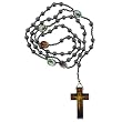 HERMATITE ROSARY WITH PHOTOGRAPHS - 24 IN NECKLACE - 6 MM BEADS