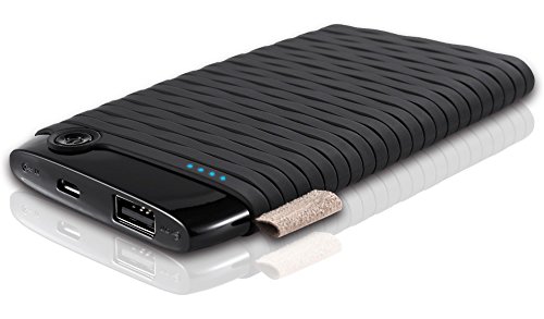 6000 Mah Power Bank - Waloo 6000 Mah Fashion Casing with Fire Proof Meterial Power Bank External Charger for Smart Phones and Tablets - Black