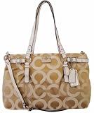 Coach Madison Op Art Signature Sateen Carryall Bag 17688 Lt Khaki Parchment