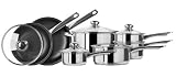 11pcs Stainless Steel Cookware Set with Nonstick Frypan