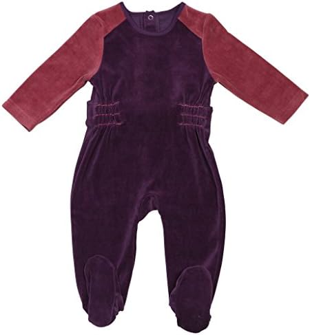 Jolie Enfant Baby Boys Purple/Pink Velour Two Tone Footed Pajama Sleeper (18 Months)