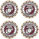 US Marine Corps USMC 4 Stone Coasters Great New Gift