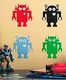 インテリアステッカー： はがして また貼れるリスティック：Giant Robot ジャイアントロボット【4色セット】の画像