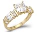 Solid 14k Yellow Gold Princess CZ Cubic Zirconia Engagement Ring Band New 1.75 ct