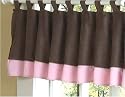 JoJo Designs Window Valance - Soho Pink and Brown Microsuede