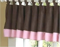 JoJo Designs Window Valance - Soho Pink and Brown Microsuede