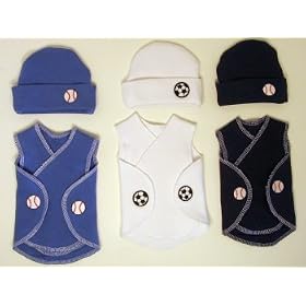 Baseball Soccer Balls Snuggler Wraps (Four preemie and newborn sizes)