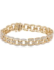 18K Gold Plated Sterling Silver Diamond Bracelet (1 Cttw, I-J Color, I2-I3 Clarity), 7.25"
