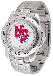 Dayton Flyers Suntime Mens Sports Watch w/ Steel Band - NCAA College Athletics