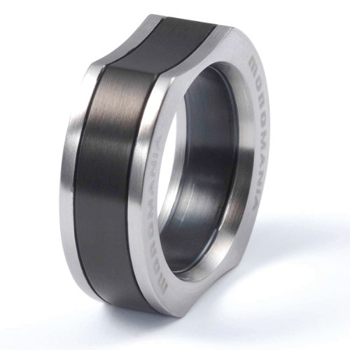 Monomania Herren-Ring Edelstahl schwarz Gr. 66 (21.0) 25621-66 Preisvergleich