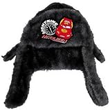Bonnet type aviateur-Chapka cuir/fourure enfant garçon Cars Disney Noir T52