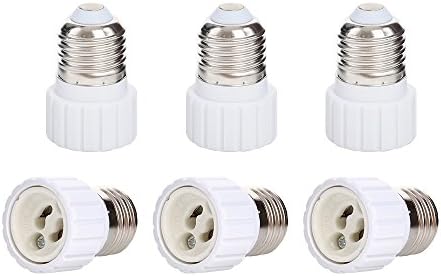 Xishuai(TM)E26 E27 Edison Screw to GU10 Bayonet Base Adapter Lamp Socket (6 pack)