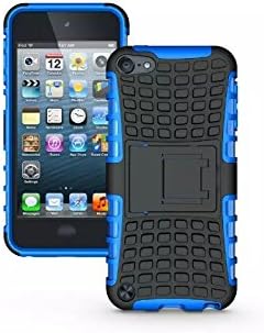 iPod Touch 6 Case,iPod Touch 5 Case,[with Holder] Dual Layer Hybrid Protective Case and Impact Resistant Silicon Hard Case Cover for Apple iPod Touch 5 6th Generation (blue)