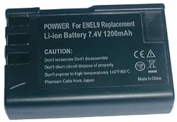 Powwer Premium 1200 mAh Li-Ion EN-EL9 / ENEL9 BATTERY for Nikon D40 Digital SLR / D-40 / D 40 Digital Camera-Ultra High Capacity