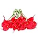 Wuudi 20pcs Calla Lily Bridal Wedding Bouquet Head Latex Real Touch Flower Bouquets(Red)