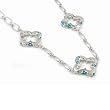 Designo White And Blue Flower Necklace 20"