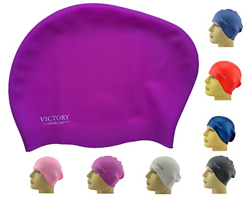 Premium Long Hair Swim Cap For Women, Lady & Girls With Beautiful Design - The Best Swim Cap On The Market - 100% Satisfaction Or Money Back Guarantee