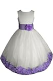 NEW Ivory/lilac Flower Girl Pageant Easter Dress Sz 2 to 12 - Same Day Shipping. Orders Arrive in 3-5 Days (6)
