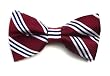 100% Silk Woven Burgundy Stripe Self-Tie Bow Tie