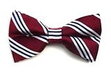 100% Silk Woven Burgundy Stripe Self-Tie Bow Tie