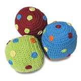 Yellow Label Kids Crocheted Ball Rattles - Spots - Set of 3