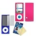 Cbus Wireless Hot Pink Silicone Case / Skin / Cover & LCD Screen Protector for Apple iPod Nano - 5th Generation