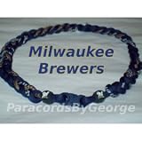 Milwaukee Brewers MLB 3-Rope x50 Titanium Tsunami Sport Necklace 18"
