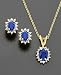 18k Gold over Sterling Silver Sapphire (2-1/5 ct. t.w.) & Diamond Accent Pendant & Earrings Set