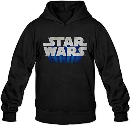 Fokiyo Custom Men Star Wars Flying Logo Pullover Sweatshirts Black M
