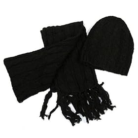 Urban Boundaries Women's Acrylic Cable Knit Beanie & Scarf Set