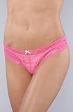 Betsey Johnson The Eyelet Lace Lo-Rise Thong in Think Pink,Intimates for Women