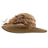 Downturned Leopard Wool Felt Hat-Camel by E4hats