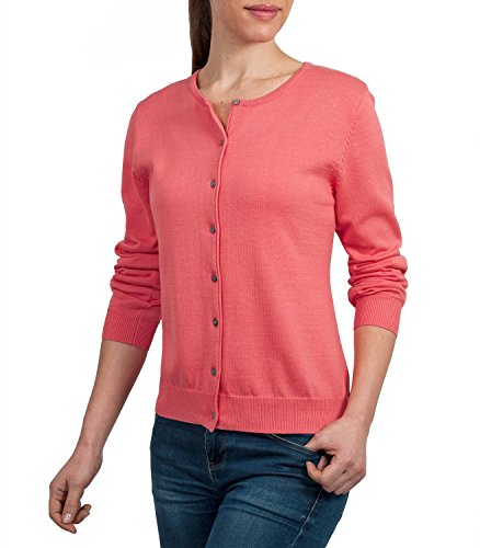 Wool Overs Women's Silk & Cotton Crew Neck Cardigan