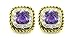 2-tone Designer-Inspired Earrings w/Amethyst CZ title=
