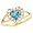 10k Gold Synthetic aquamarine March Birthstone Ring