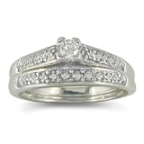 1/4ct Diamond Bridal Set in Sterling Silver