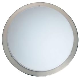 Eglo 82942A Planet 1 Light Wall Ceiling Light Fixture, Nickel Frosted Opal by Eglo