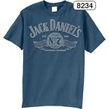 Rare Steel Blue JACK DANIEL'S SKETCHED LOGO Tee Licensed