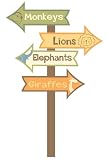 RoomMates RMK1869GM Sapna Zoo Signs Peel and Stick Giant Wall Decal