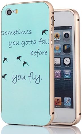 For iphone 5 5S Case,Flysunstore Fly Birds NEW Style [Aluminum Metal Frame] Dual Hybrid Layer Protective Skin Cover Slim Shell Fit for Apple iphone 5 5S