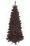 7.5' Slim Brown Moravian Pine Pre-Lit Artificial Christmas Tree -C7 Flame Lights