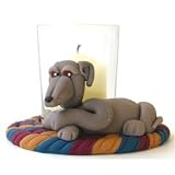 Whippet Cozy Up Votive-Grey