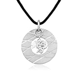 Rhodium Plated Sterling Silver "Virgo" Constellation Pendant with Black Cotton Rope, 18"